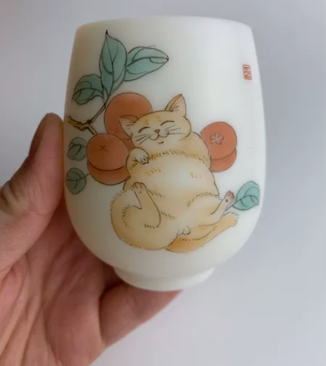 纯手绘高白素烧主人杯,单个茶盏品茗杯 卖家...