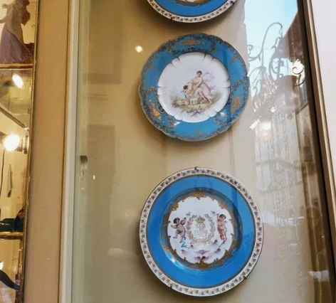 法国塞弗尔sevres风格手绘天使花环经典...