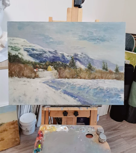 全新 大尺寸手绘油画 尺寸70*50 含内...