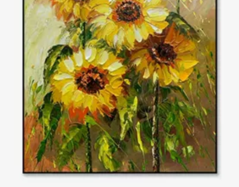 手绘向日葵丙烯装饰画，包邮，可以来图定制，...