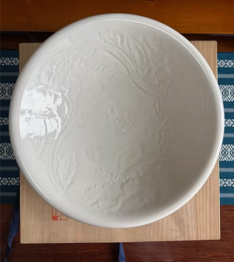 日本 人间国宝 塚本快示手作  白瓷钵 大...