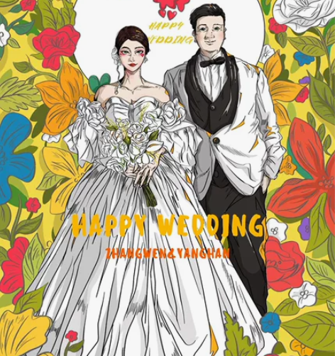 头像稿 半身稿 婚礼请柬 如图 具体细聊￥...