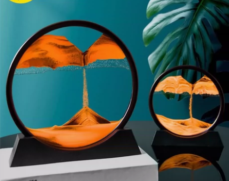 创意3D流沙画沙漏摆件桌面装饰品摆件山水流...