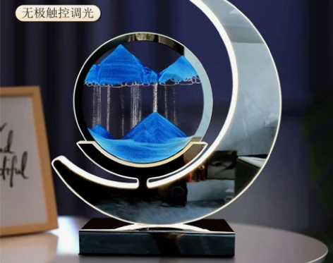 流沙画摆件 沙画摆件创意夜灯绝美3d立体沙...