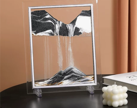 创意流沙画液体沙漏摆件解压治愈办公室好物桌...