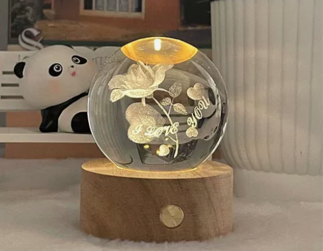 银河系列发光水晶球小夜灯卧室桌面高颜值摆件...