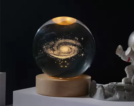 太阳系生日礼物女生男生发光水晶球小夜灯礼品...