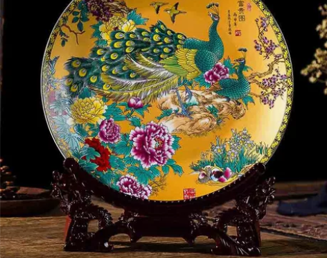 【亏本处理】景德镇陶瓷器十寸山涧春韵装饰挂...