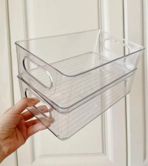 [火]收纳筐桌面收纳宿舍化妆品置物架透明多...