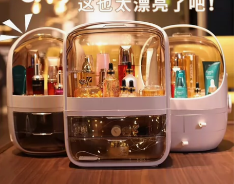 网红潘多拉化妆品收纳盒防尘桌面护肤品面膜首...
