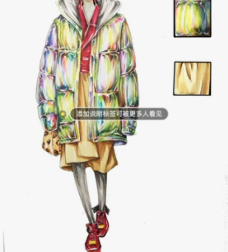 服装设计 马克笔效果图手绘画、代画马克笔 ...
