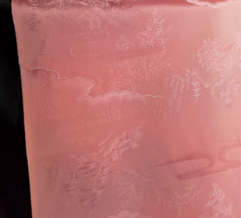 半卷 风景祥云织花 粉色紫色晕染 别织 小...