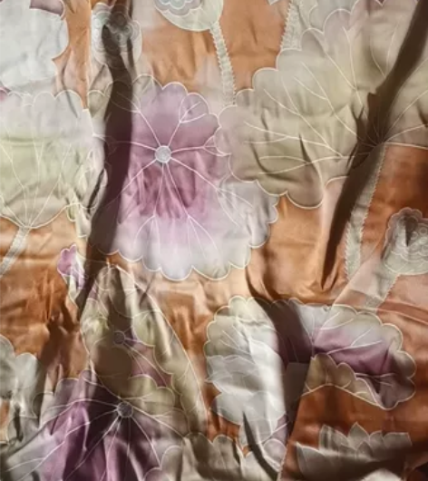 【手绘黄水云】古玉家单面缎约39姆米香云纱...