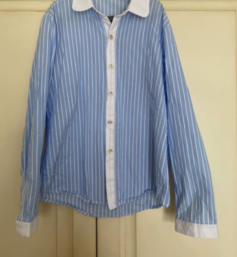 全棉的小帅哥衬衫。 尺寸：150cm 胸围...