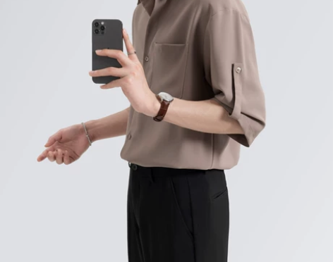 男装设计 OWNR 短袖衬衫男夏季痞帅高级...