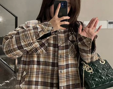 INSLIISA (NSSA) 格纹黄色宽...