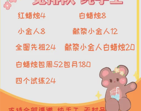 光遇跑蜡烛代跑代肝全图纯手工小金人先祖献祭...