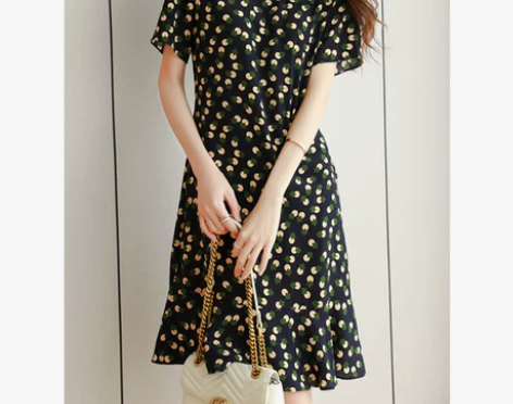 日系轻奢+清仓款+真丝连衣裙桑蚕丝a字圆领...