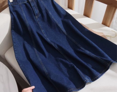 魔薇家 一线工厂订单  女士松紧腰牛仔裙大...