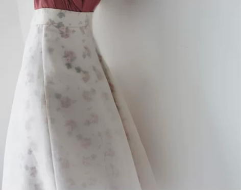 多层松紧高腰半身裙小碎花中长款复古优雅A字...