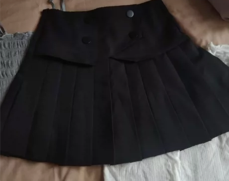 韩系简约高腰百褶学院风半身裙女夏季新款设计...