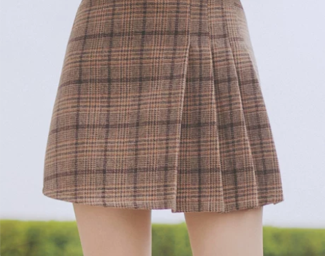 格子半身裙a字裙短裙子秋季女2018新款高...