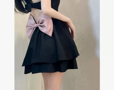 YUZHI【哥特胡桃】辣妹风蝴蝶结蓬蓬裙挂...