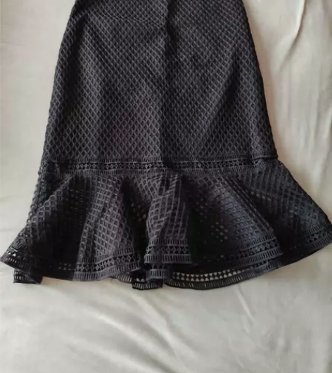 全新蕾丝鱼尾半身裙 纯棉内衬+蕾丝双层面料...
