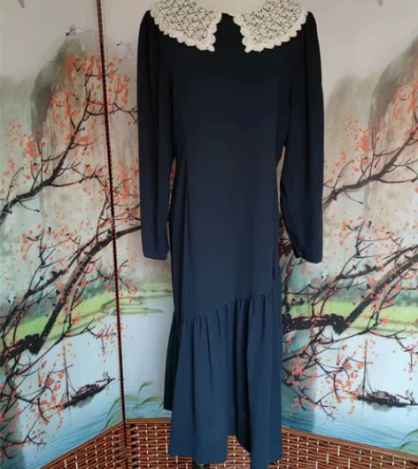 日本制做高端品牌fic麻纱质感鱼尾款连衣裙...