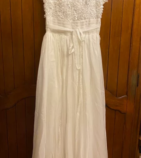 风格：韩版 流行元素：绑带 白色长纱裙 全...