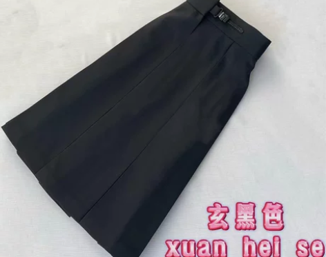 樱寻原创JK高腰a字裙子纯色短裙十箱摺基础...