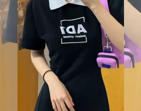 小黑裙法式少女感气质修身洋气学院风奶fuf...