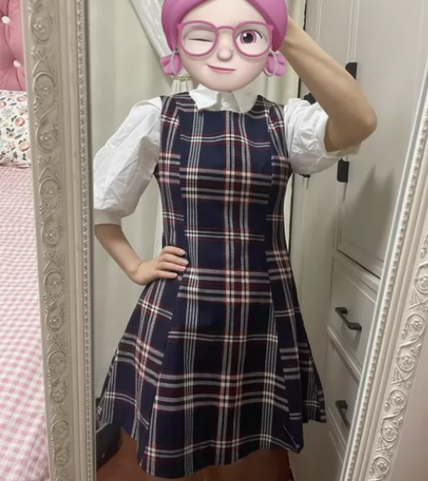 格子背心裙女春秋外穿设计感小众学院风气质甜...