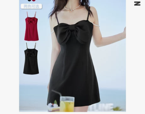 乐町气质温柔风连衣裙2022新款夏设计感蝴...