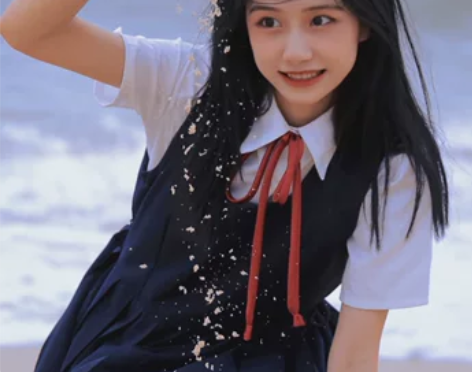 日系学院风背带百褶连衣裙两件套装少女学生可...