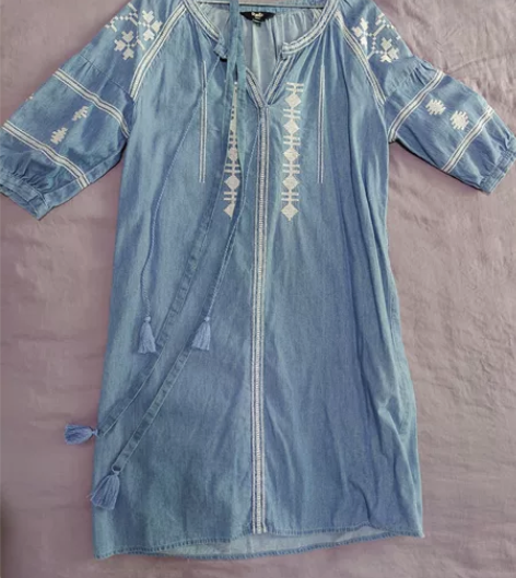 puella牛仔连衣裙 民族风 很好看，就...