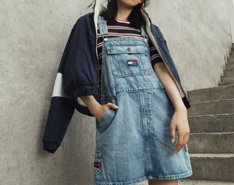 Tommy 女装时尚甜美纯棉旗标贴片大口袋...