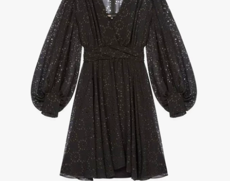 纯欲风！甜美小性感~M家V领镂空腰部褶皱长...