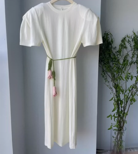 全新实拍，韩国设计师款高级极简风法式泡泡袖...