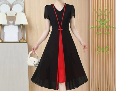 高档连衣裙女2023年春夏新款气质遮肉显瘦...