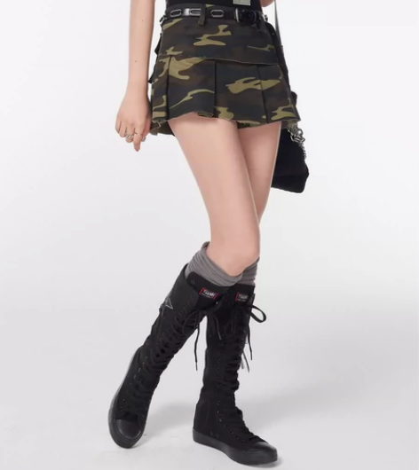 PPnotty 纯欲辣妹风高腰收腰假两件工...