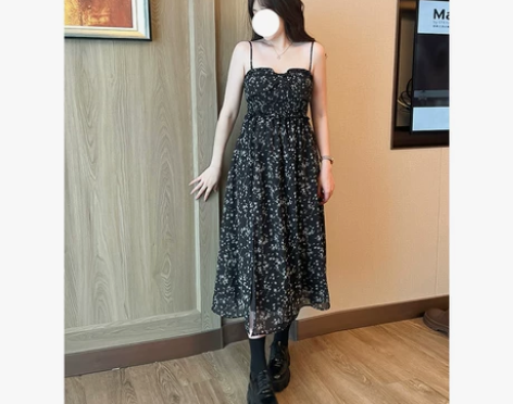 巨鹿工作室微胖mm春季新品甜美简约风碎花长...