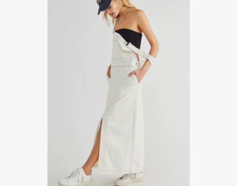 Free People 随性风工装背带裙围...