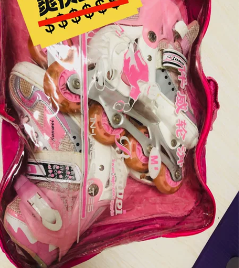 低价处理旱冰鞋，自家孩子用的旱冰鞋，孩子大...