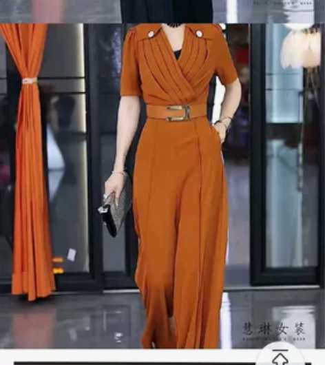 慧琳新品轻熟风V领收腰褶破连体裤 购买记录...