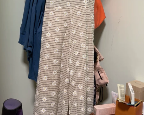 棉麻雏菊印花连体裤 S码