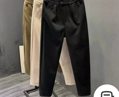 男款毛呢料休闲裤，L码，全新，包邮 感兴趣...