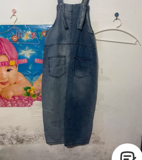 直筒拼色背带裤 腰100，裤长82， 适合...