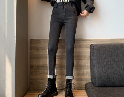 秋冬2019新款韩版牛仔裤显瘦铅笔裤高腰小...
