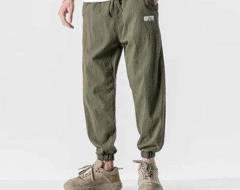 棉麻长裤马切达夏季运动裤男款夏款纯棉亚麻直...